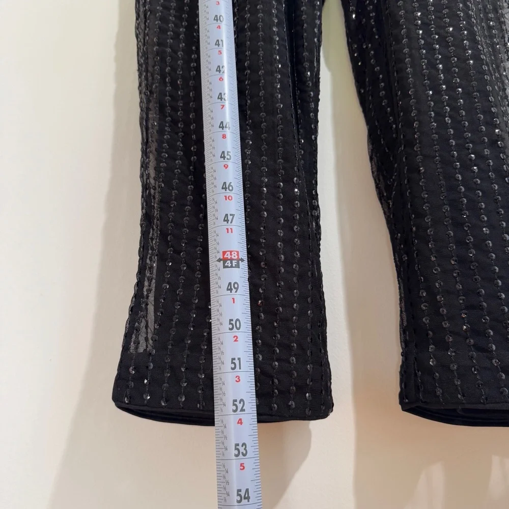 Express Black Sequin Surplice V-Neck Adjustable Strap Jumpsuit Size Small‎